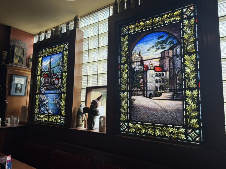 Stained glass at the Student Prince in Springfield