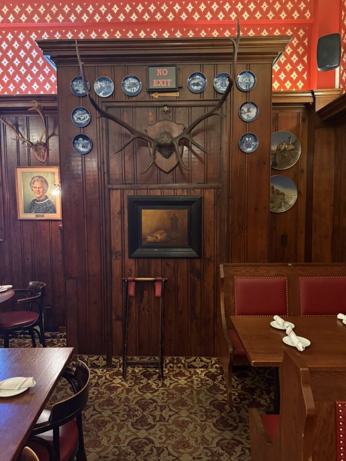A massive set of antlers at the Student Prince in Springfield.