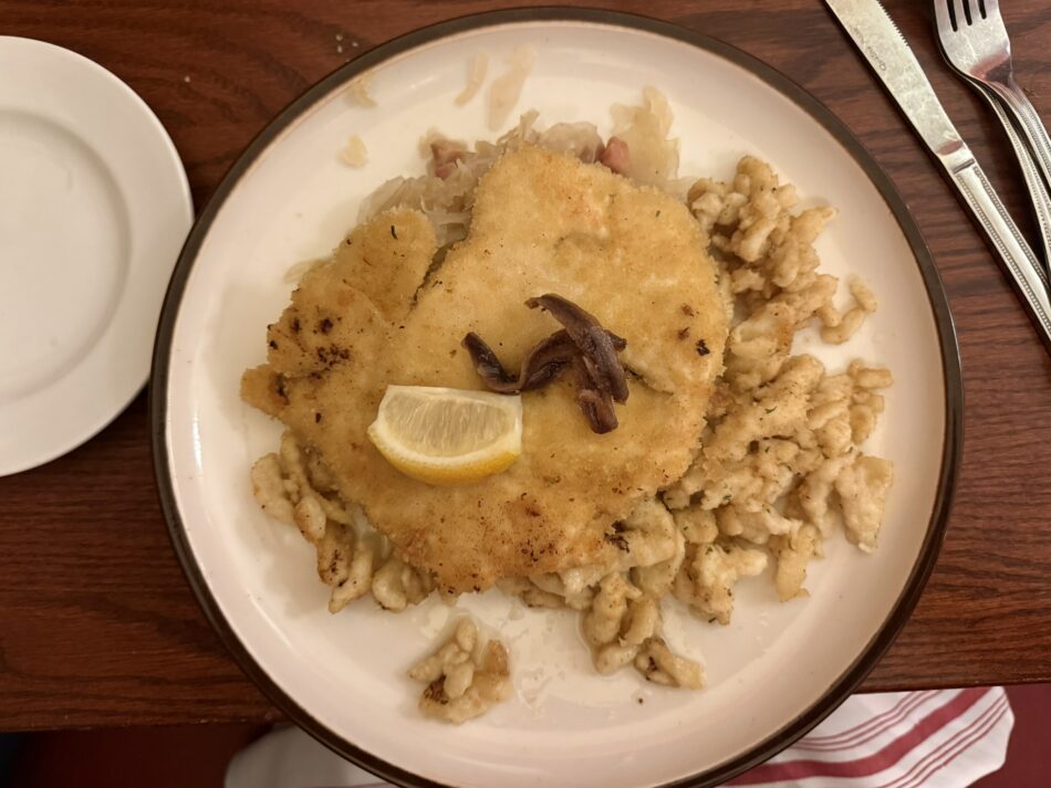 The classic schnitzel at Student Prince in Springfield